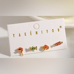 14K Gold Star Wars Inspired Theme Earrings Mismatch Asymmetrical Character